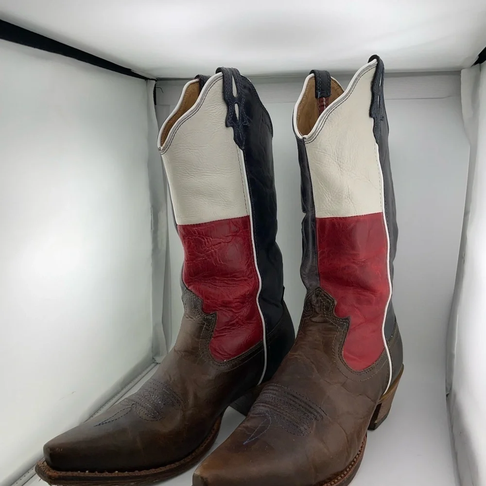 Twisted X  WSO0012 Red White & Blue Leather  Cowboy Western Boots Women's 9.5B‌‍ - Picture 4 of 11